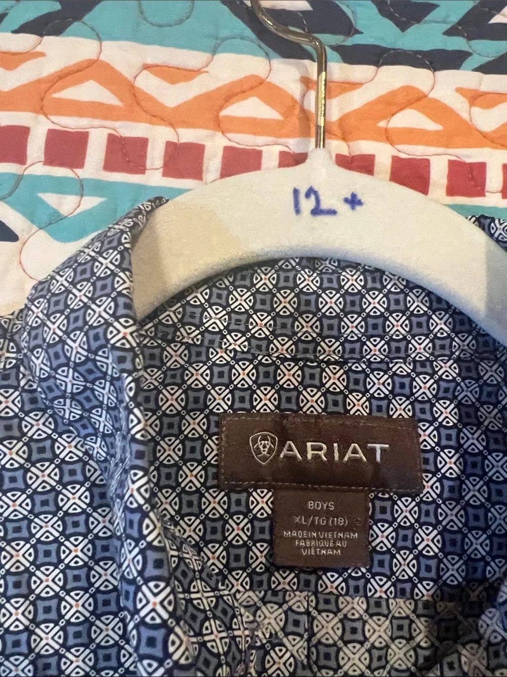 Ariat Men's Navy Geo Button-Down Shirt